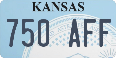 KS license plate 750AFF