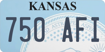 KS license plate 750AFI