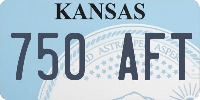 KS license plate 750AFT