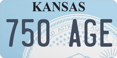 KS license plate 750AGE