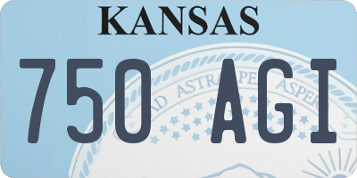 KS license plate 750AGI