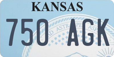 KS license plate 750AGK