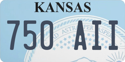 KS license plate 750AII