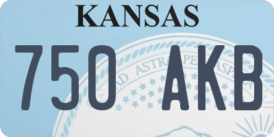 KS license plate 750AKB