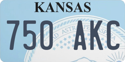 KS license plate 750AKC