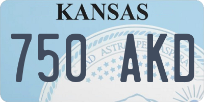 KS license plate 750AKD