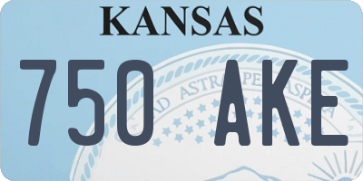 KS license plate 750AKE