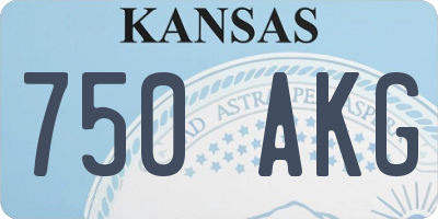 KS license plate 750AKG