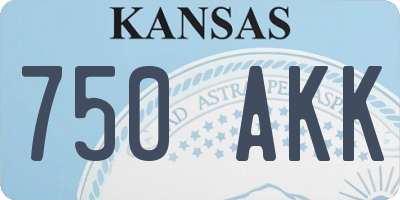 KS license plate 750AKK