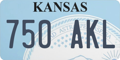 KS license plate 750AKL
