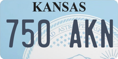 KS license plate 750AKN