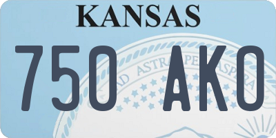 KS license plate 750AKO