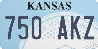 KS license plate 750AKZ
