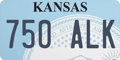 KS license plate 750ALK