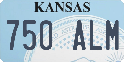 KS license plate 750ALM