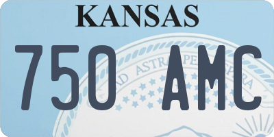 KS license plate 750AMC