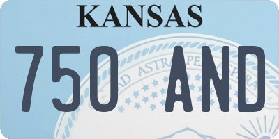 KS license plate 750AND