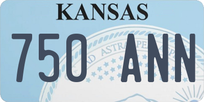 KS license plate 750ANN