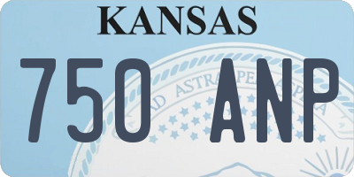 KS license plate 750ANP