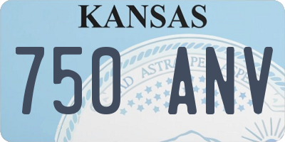 KS license plate 750ANV