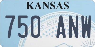 KS license plate 750ANW