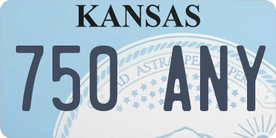 KS license plate 750ANY