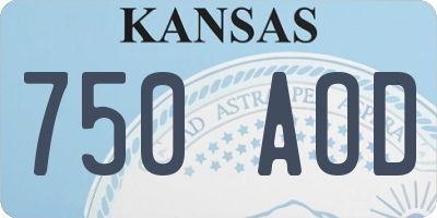 KS license plate 750AOD