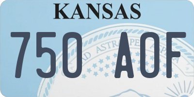 KS license plate 750AOF