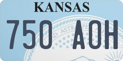 KS license plate 750AOH