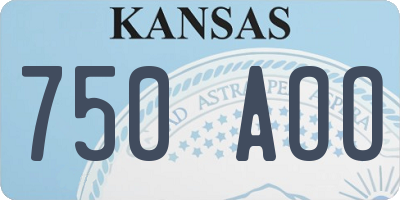 KS license plate 750AOO