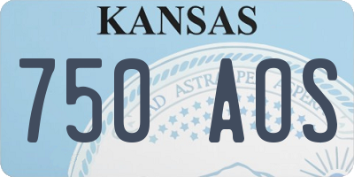 KS license plate 750AOS