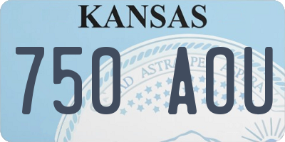 KS license plate 750AOU