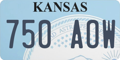 KS license plate 750AOW