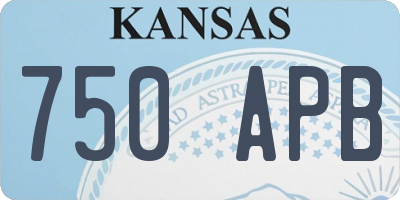 KS license plate 750APB