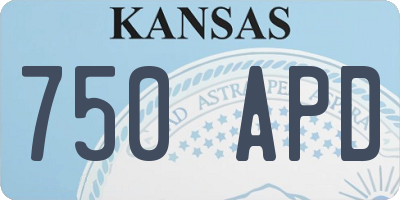 KS license plate 750APD
