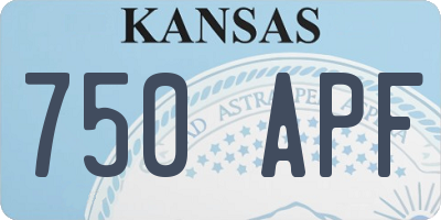 KS license plate 750APF