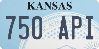 KS license plate 750API