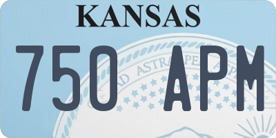 KS license plate 750APM