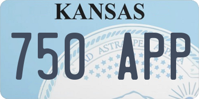 KS license plate 750APP