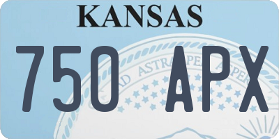 KS license plate 750APX