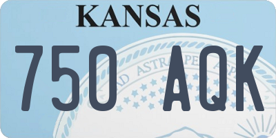 KS license plate 750AQK