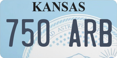 KS license plate 750ARB