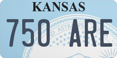 KS license plate 750ARE