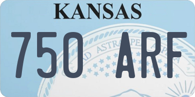 KS license plate 750ARF