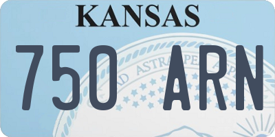 KS license plate 750ARN