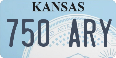 KS license plate 750ARY