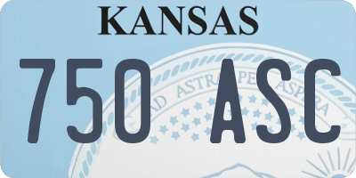 KS license plate 750ASC