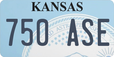 KS license plate 750ASE