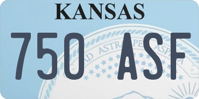 KS license plate 750ASF