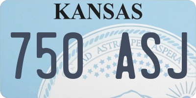 KS license plate 750ASJ